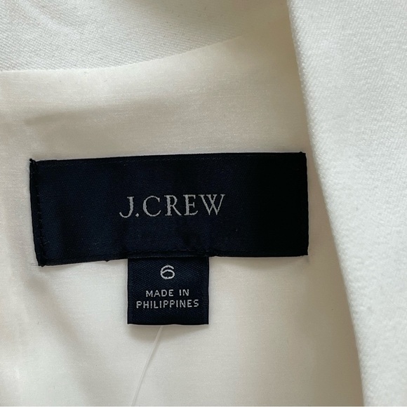 J.Crew V-NECK BI-STRETCH COTTON SHEATH DRESS IN SOFT OFF WHITE office modest - Picture 3 of 8
